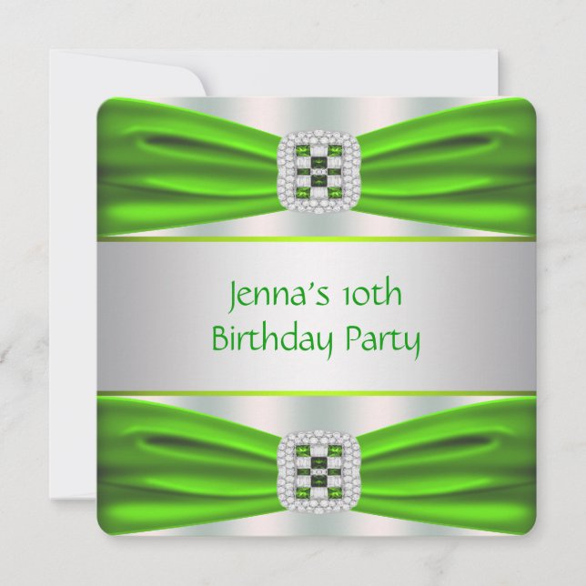 Lime Green Birthday Party Invitation (Front)