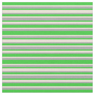 Lime Green, Bisque, and Dark Gray Colored Stripes Fabric