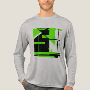 Lime Green Black Abstract Large Shapes Design Tri-Blend Shirt