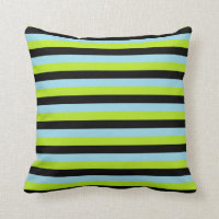 Lime Green, Black and Pastel Blue Stripes