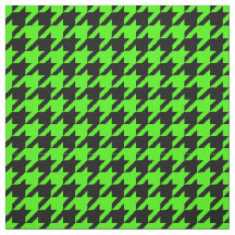 Lime Green, Black Houndstooth Pattern #2M
