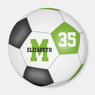 lime green black soccer team colors magnet