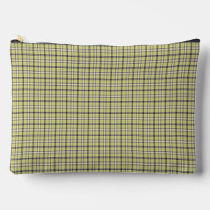 Lime Green Blue Plaid Classic Pattern Retro Accessory Pouch