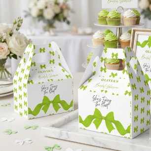 Lime Green Bow She's Tying the Knot Bridal Shower Favour Box