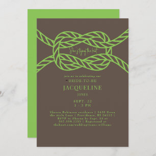 Lime Green & Brown Tying the Knot Wedding Shower Invitation