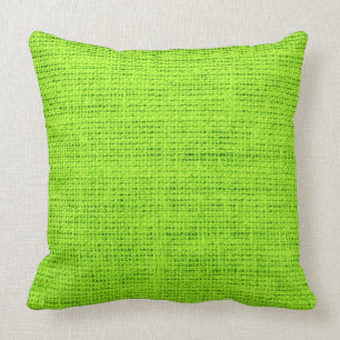 Lime Green Burlap Linen Rustic Jute Cushion
