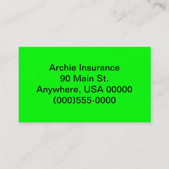 Lime Green Business Cards (Front)