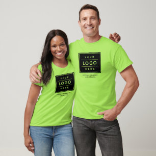 Lime Green Business Logo Company Promo T-Shirt