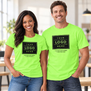 Lime Green Business Logo Company Promo T-Shirt