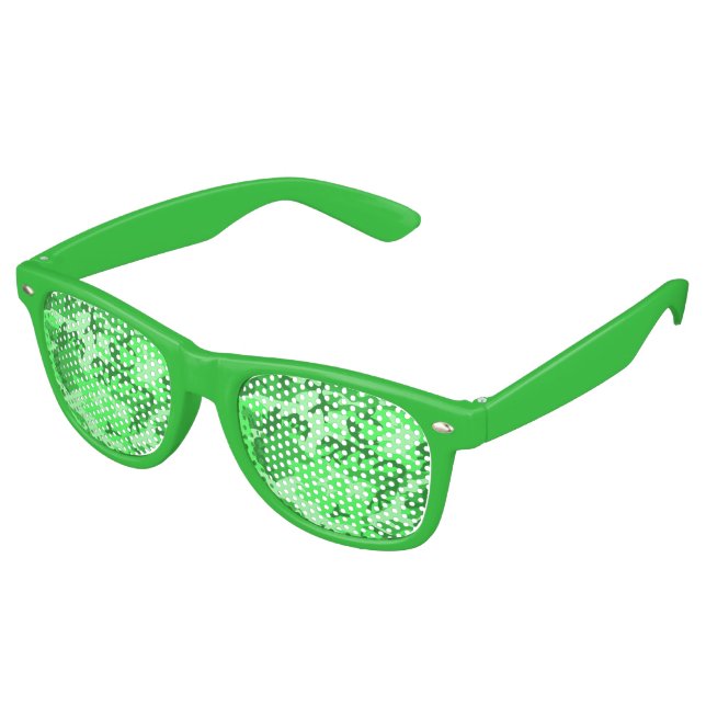 Lime Green Camo Lens Sunglasses/ Shades (Angled)