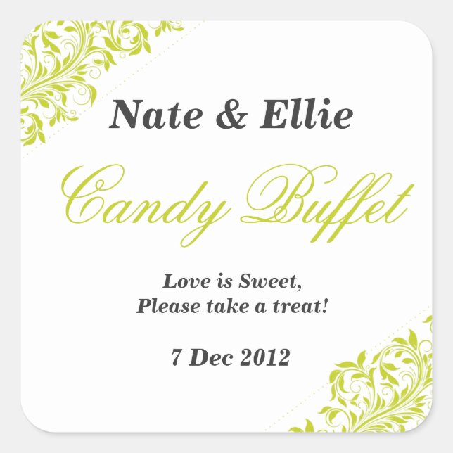 Lime green candy buffet Sticker (Front)