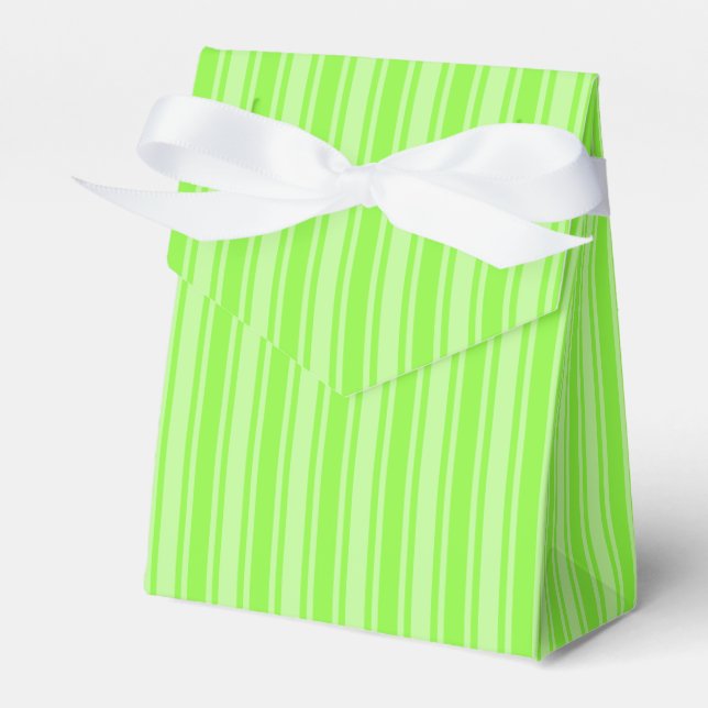 Lime green candy stripes favour box (Front Side)