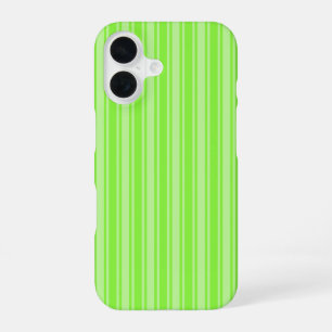Lime green candy stripes iPhone 16 case
