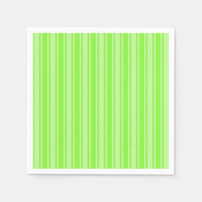 Lime green candy stripes napkin (Front)