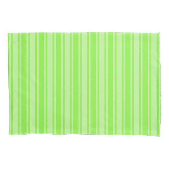 Lime green candy stripes pillowcase (Front)