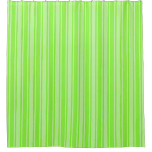 Lime green candy stripes shower curtain