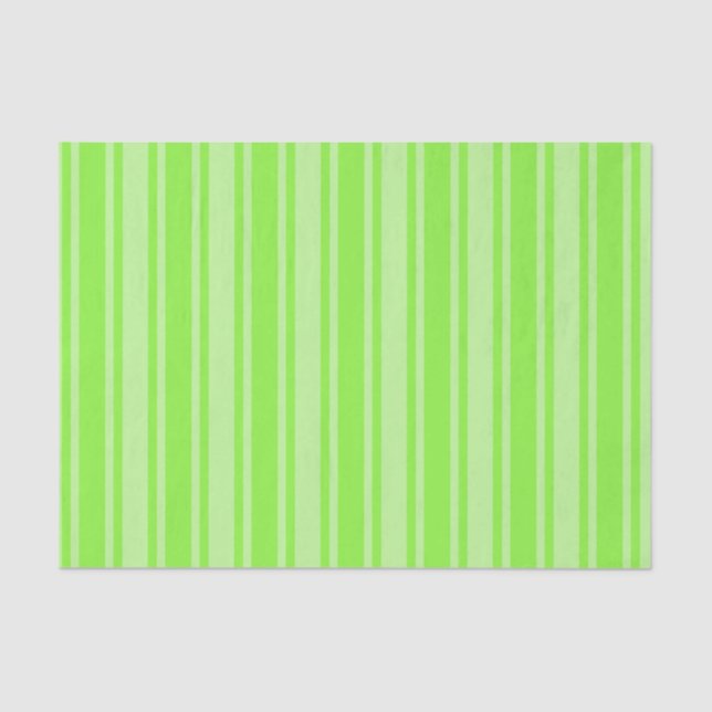 Lime green candy stripes tissue paper (Front)