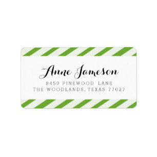 Lime Green Carnival Stripes Address Labels