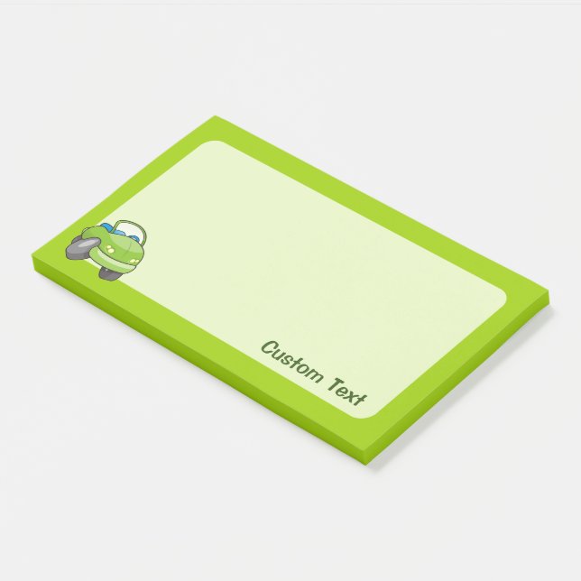 Lime Green Cartoon Car Post-it Notes (Angled)