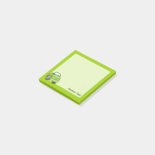 Lime Green Cartoon Car Post-it Notes