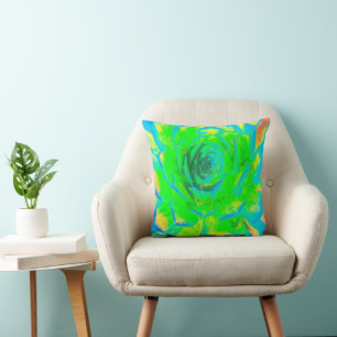 Lime Green Chartreuse Succulent Sedum Rosette Cushion