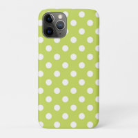 Lime Green Chartreuse & White Polka Dots Dot