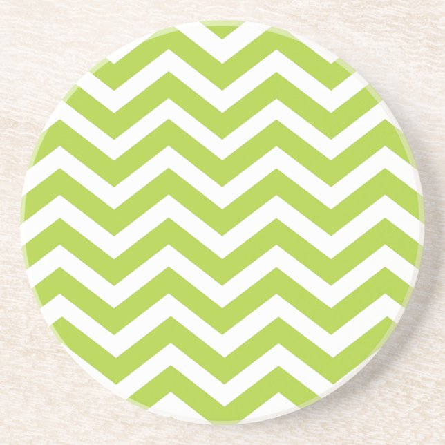 Lime Green Chevron Coaster (Front)