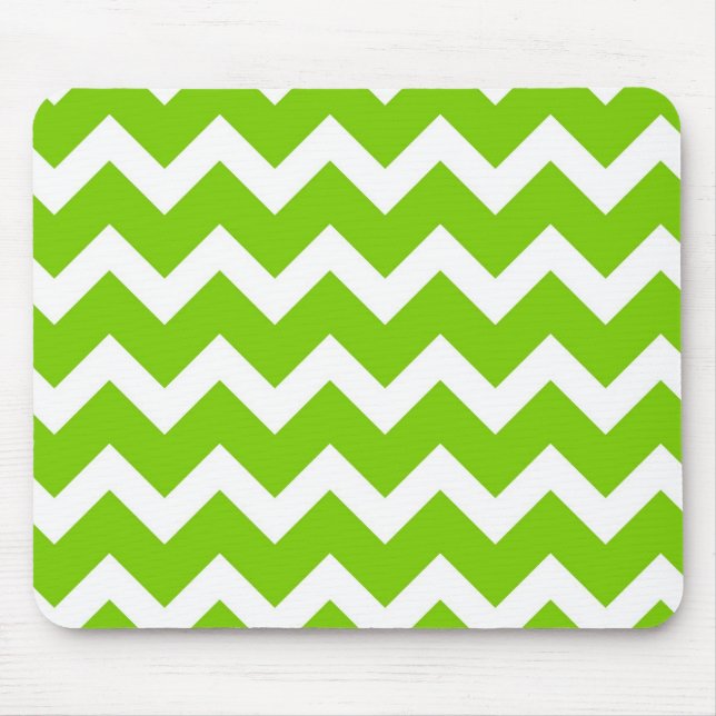 Lime Green Chevron Mouse Pad (Front)