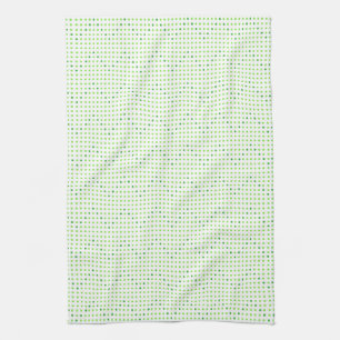 Lime Green Chevron Pattern Dots Kitchen Towels