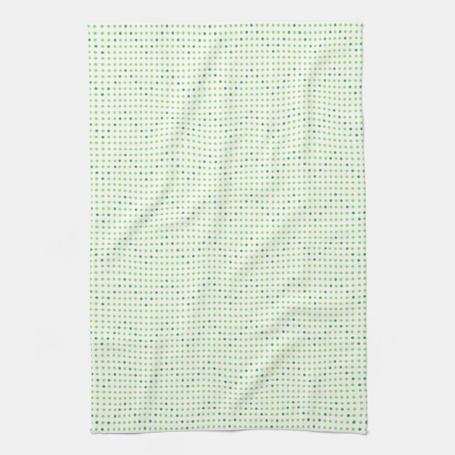 Lime Green Chevron Pattern Dots Kitchen Towels (Vertical)