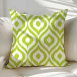 Lime Green Choose Your Own Colour Ogee Ikat Patter Cushion<br><div class="desc">Beautiful modern decorative accent throw pillow. Perfect for the couch or the bed. Cute home decor for any room. Choose your own shape: square,  rectangle,  lumbar or round.</div>