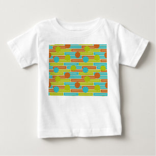 Lime Green, Cinnamon Brown, Turquoise Rectangles Baby T-Shirt