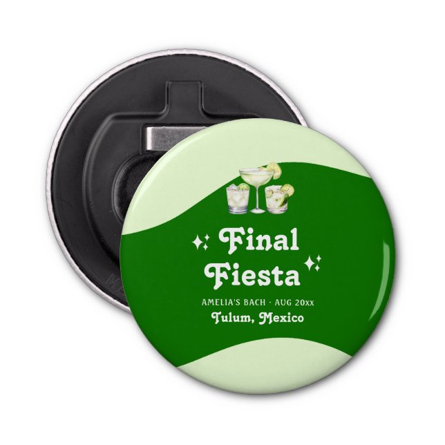 Lime Green Citrus Final Fiesta Bachelorette Bottle Opener (Front)
