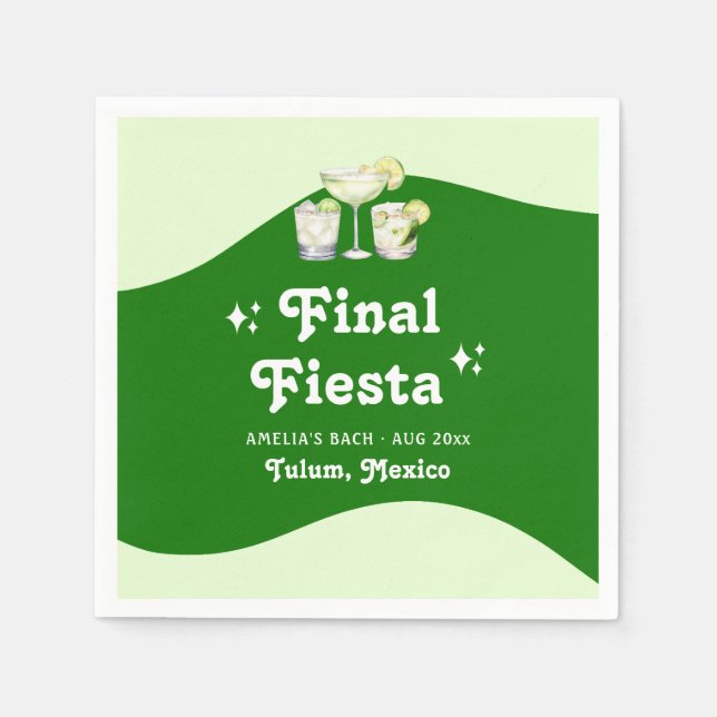 Lime Green Citrus Final Fiesta Bachelorette Napkin (Front)