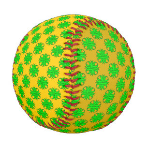 Lime Green Clover Ribbon by Kenneth Yoncich Baseball