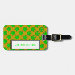 Lime Green Clover Ribbon Template by K Yoncich Luggage Tag