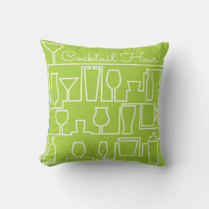 Lime green cocktail party cushion