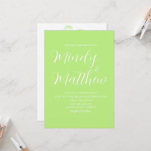 Lime Green Couple Wedding Invitation