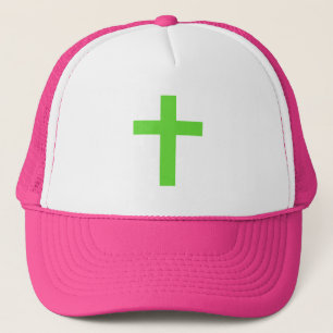 Lime Green Cross Trucker Hat