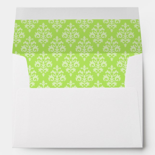 Lime Green Damask Envelope 5x7 (Back (Bottom))