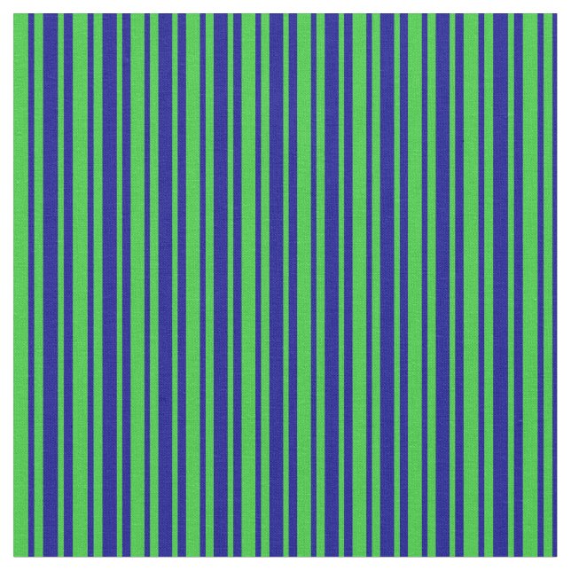 Lime Green & Dark Blue Lined/Striped Pattern Fabric (Close Up)