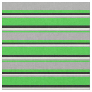 Lime Green, Dark Grey, Beige & Black Pattern Fabric