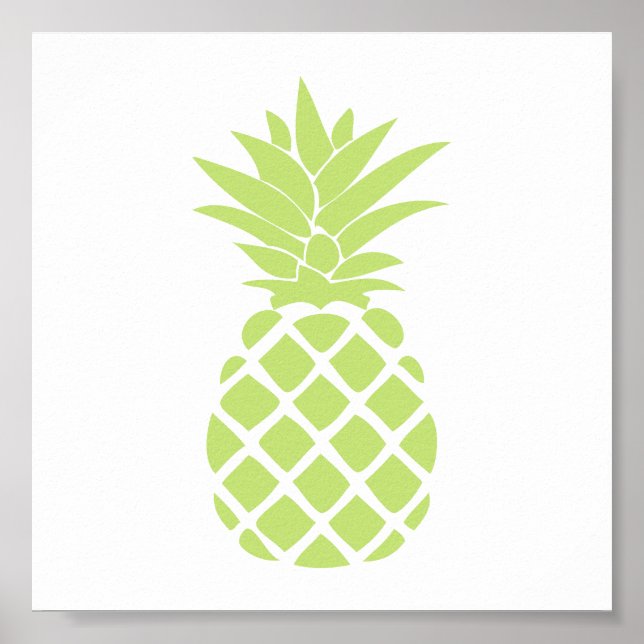 Lime Green Decorative Pineapple Shape Poster (Front)