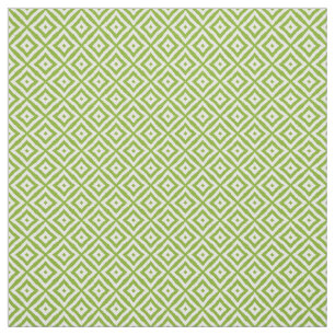 Lime Green Diamond Squares Ikat Mosaic Pattern Fabric