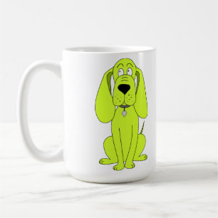 Lime Green Dog. Cute Hound Cartoon. Coffee Mug