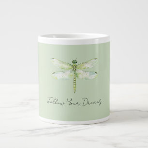 Lime Green Dragonfly Large Coffee Mug