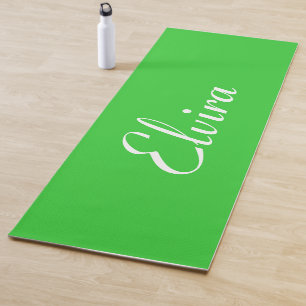 Lime Green Elegant Name Stylish Trendy Yoga Mat