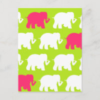 Lime green elephants design