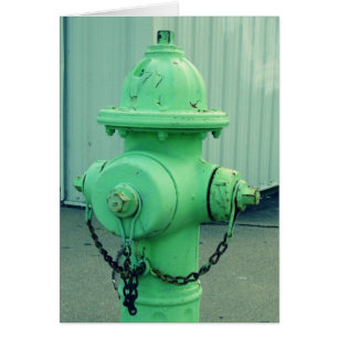 Lime Green Fire Hydrant Blank Inside Greeting Card