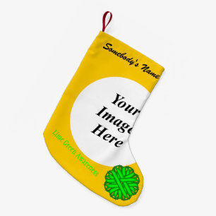 Lime Green Flower Rbn Template by Kenneth Yoncich Small Christmas Stocking